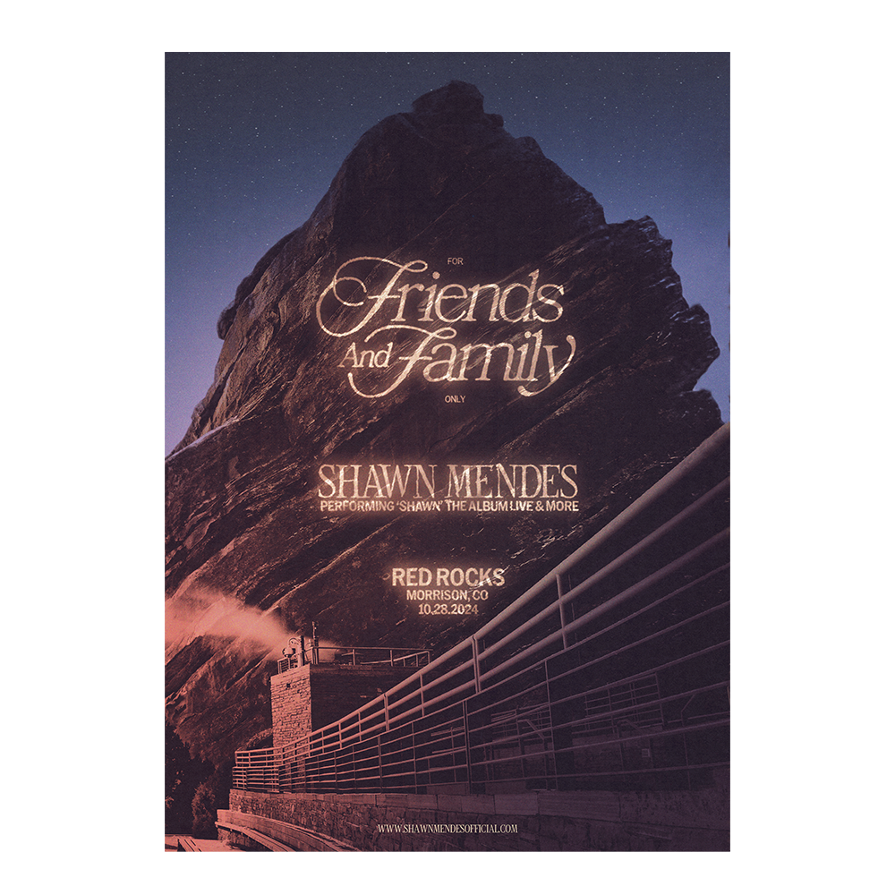 Friends On The Rocks Friends & Family Poster: Red Rocks - Shawn Mendes | Official Store