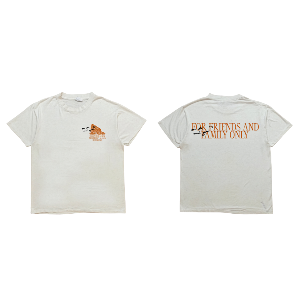 Friends & Family Tee: Red Rocks (SCREENPRINT ANNIVERSARY EDITION) Front & Back