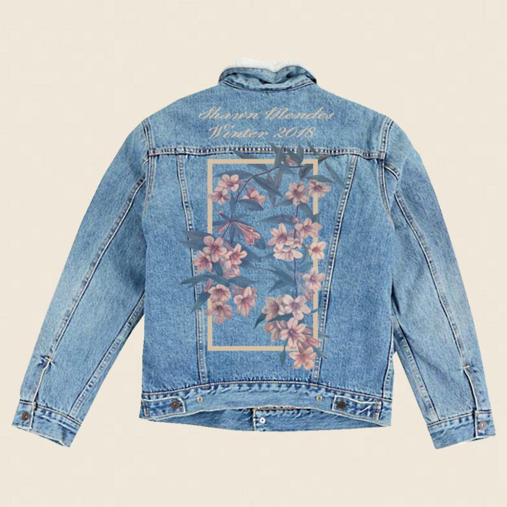 Winter floral denim jacket shawn mendes top